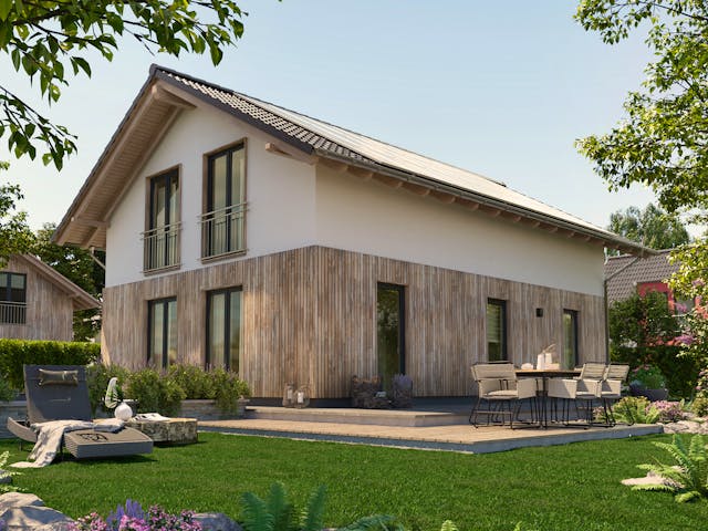 Massivhaus Bodensee 129 - Süd von Town & Country Haus Deutschland Schlüsselfertig ab 240750€, Außenansicht 5