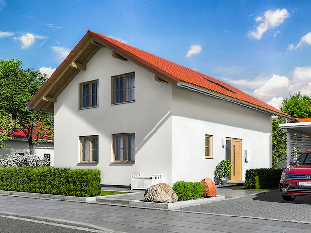 Massivhaus Bodensee 129 - Süd von Town & Country Haus Deutschland Schlüsselfertig ab 234150€, Außenansicht 2