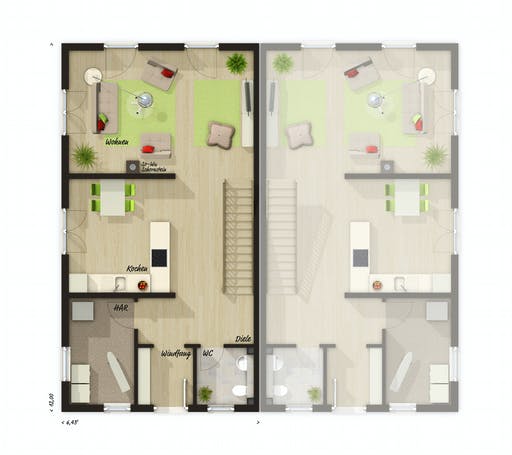 Massivhaus DH Aura 125 von Town & Country Haus Deutschland Schlüsselfertig ab 219730€, Satteldach-Klassiker Grundriss 1