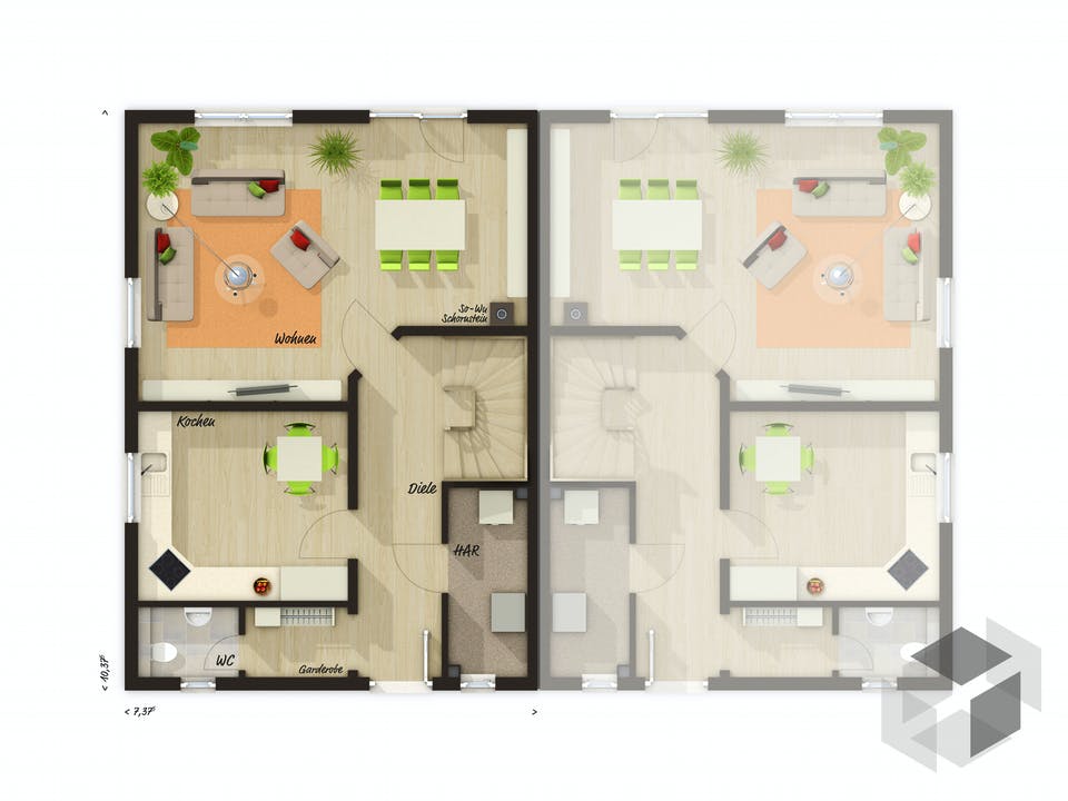 DH Behringen 116 von Town & Country Haus Deutschland Grundriss