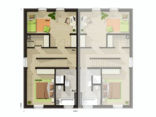 Massivhaus DH Mainz 128 modern mit Dachterrasse von Town & Country Haus Deutschland Schlüsselfertig ab 205290€, Grundriss 1