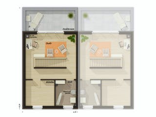 Massivhaus DH Mainz 128 modern mit Dachterrasse von Town & Country Haus Deutschland Schlüsselfertig ab 205290€, Grundriss 3