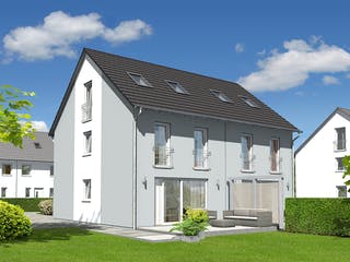Massivhaus DH Mainz 128 Modern von Town & Country Haus Deutschland Schlüsselfertig ab 205290€, Außenansicht 1