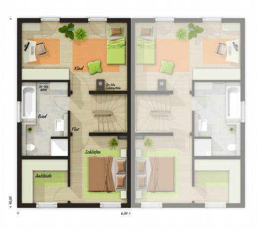Massivhaus DH Mainz 128 Modern (inactive) von Town & Country Haus Deutschland Schlüsselfertig ab 225820€, Grundriss 2