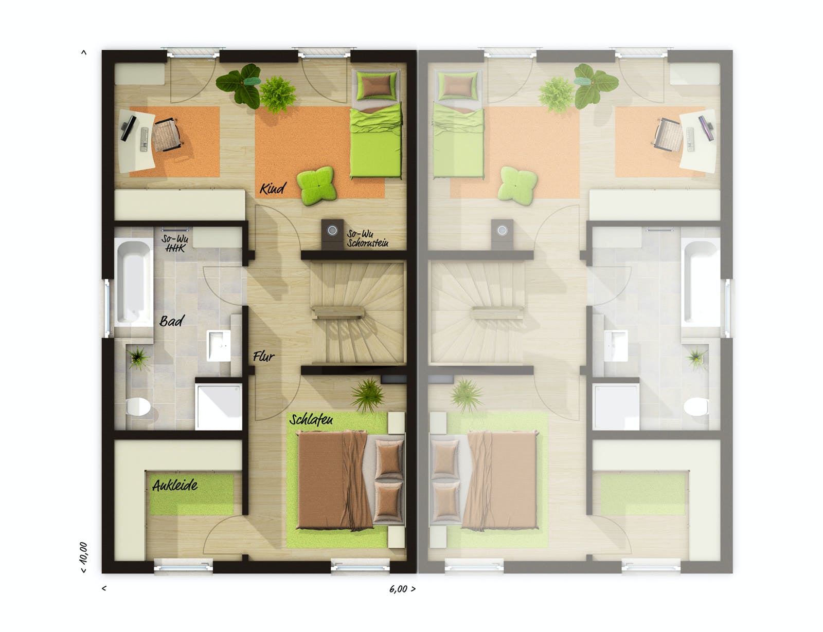 Massivhaus DH Mainz 128 Modern (inactive) von Town & Country Haus Deutschland Schlüsselfertig ab 205290€, Grundriss 2