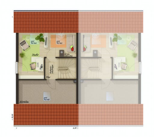 Massivhaus DH Mainz 128 Modern (inactive) von Town & Country Haus Deutschland Schlüsselfertig ab 225820€, Grundriss 3