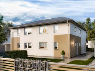 Massivhaus DH Aura 136 von Town & Country Haus Deutschland Schlüsselfertig ab 259990€, Stadtvilla Außenansicht 2
