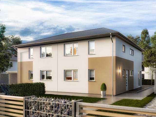 Massivhaus DH Aura 136 von Town & Country Haus Deutschland Schlüsselfertig ab 259990€, Stadtvilla Außenansicht 2