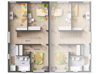 Massivhaus DH Aura 136 von Town & Country Haus Deutschland Schlüsselfertig ab 259990€, Stadtvilla Grundriss 2
