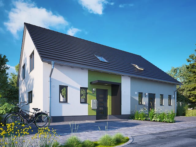 Massivhaus DH Behringen 116 von Town & Country Haus Deutschland Schlüsselfertig ab 223250€, Außenansicht 3