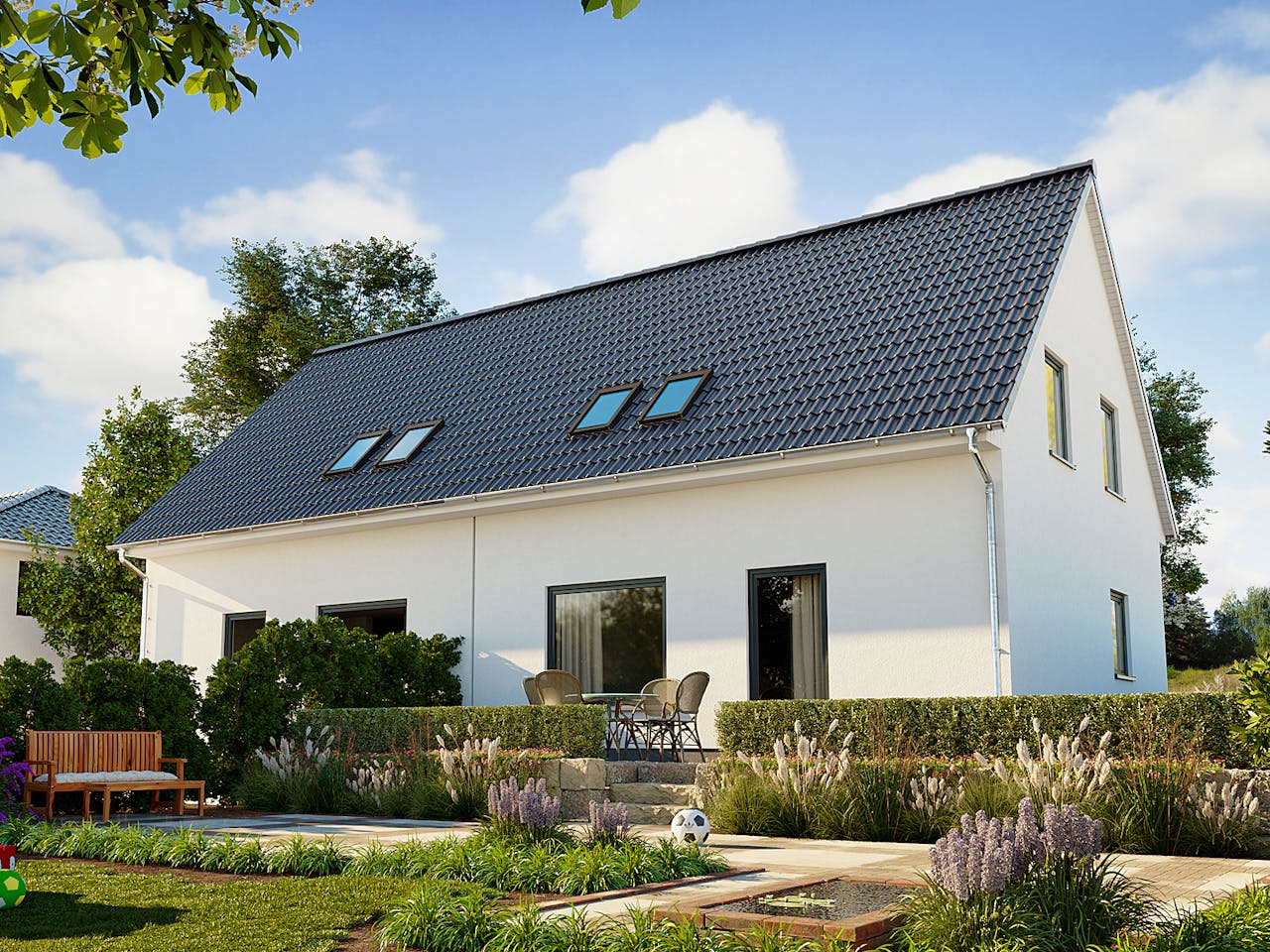 Massivhaus FürDich Doppelhaus von Town & Country Haus Deutschland Schlüsselfertig ab 177390€, Außenansicht 1
