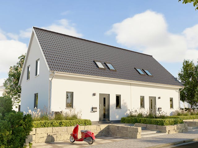 Massivhaus FürDich Doppelhaus von Town & Country Haus Deutschland Schlüsselfertig ab 177390€, Außenansicht 2