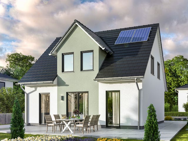 Massivhaus Flair 113 von Town & Country Haus Deutschland Schlüsselfertig ab 222850€, Satteldach-Klassiker Außenansicht 2