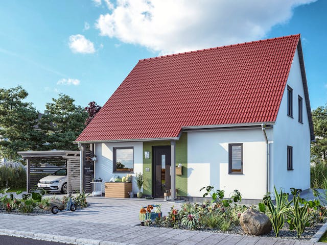 Massivhaus Flair 113 von Town & Country Haus Deutschland Schlüsselfertig ab 222850€, Satteldach-Klassiker Außenansicht 4