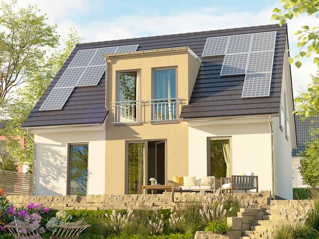 Massivhaus Flair 125 von Town & Country Haus Deutschland Schlüsselfertig ab 234050€, Satteldach-Klassiker Außenansicht 1