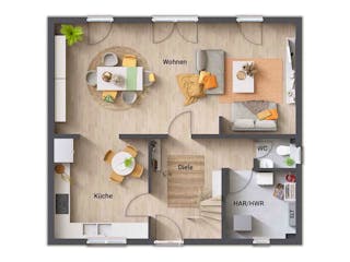 Massivhaus Flair 125 von Town & Country Haus Deutschland Schlüsselfertig ab 234050€, Satteldach-Klassiker Grundriss 1