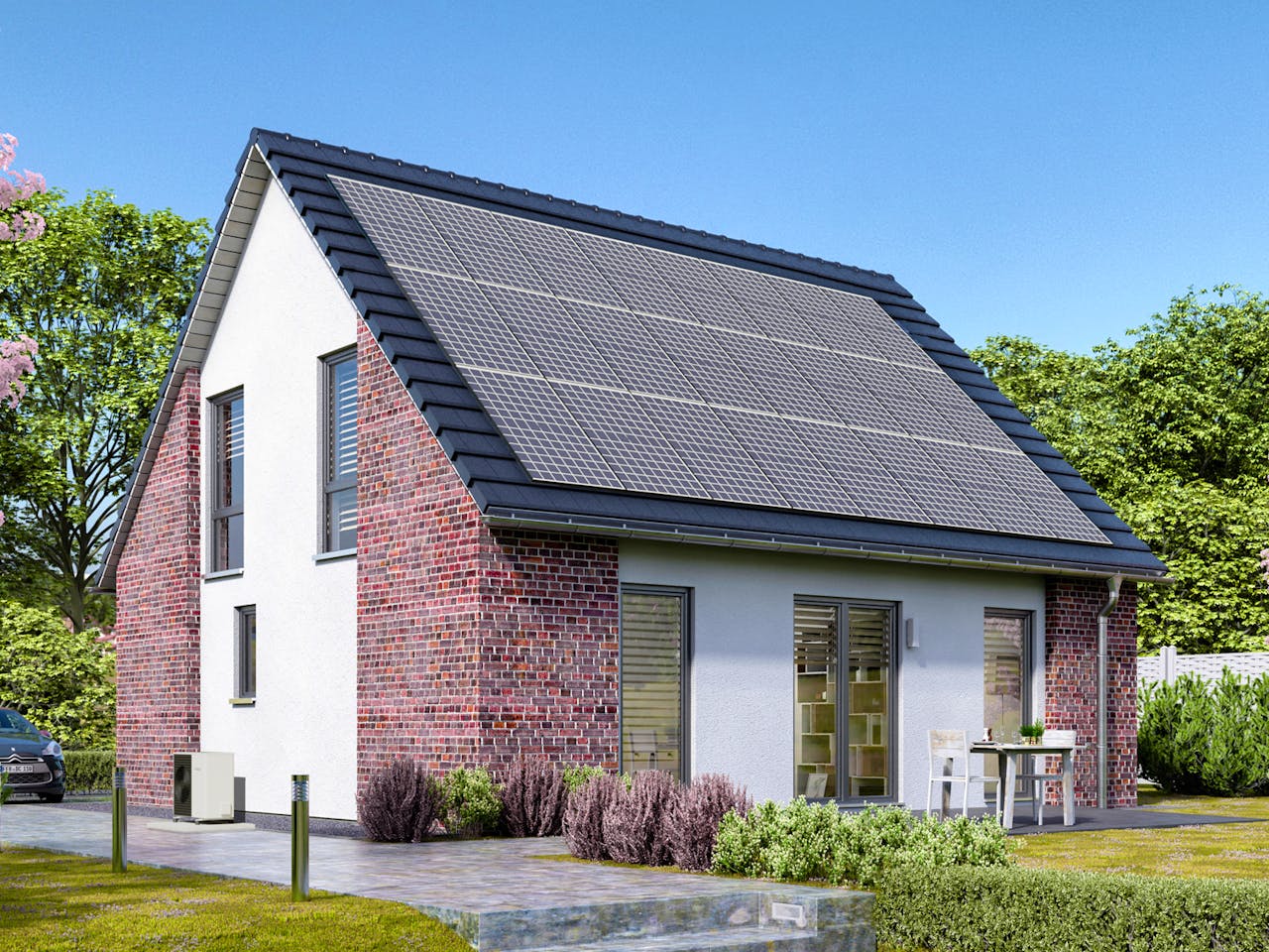 Massivhaus Flair 130 von Town & Country Haus Deutschland Schlüsselfertig ab 239250€, Satteldach-Klassiker Außenansicht 1