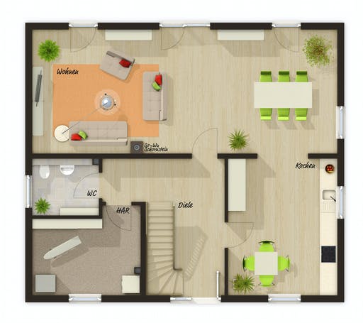 Town & Country - Mitwachshaus Flair 148 Floorplan 1