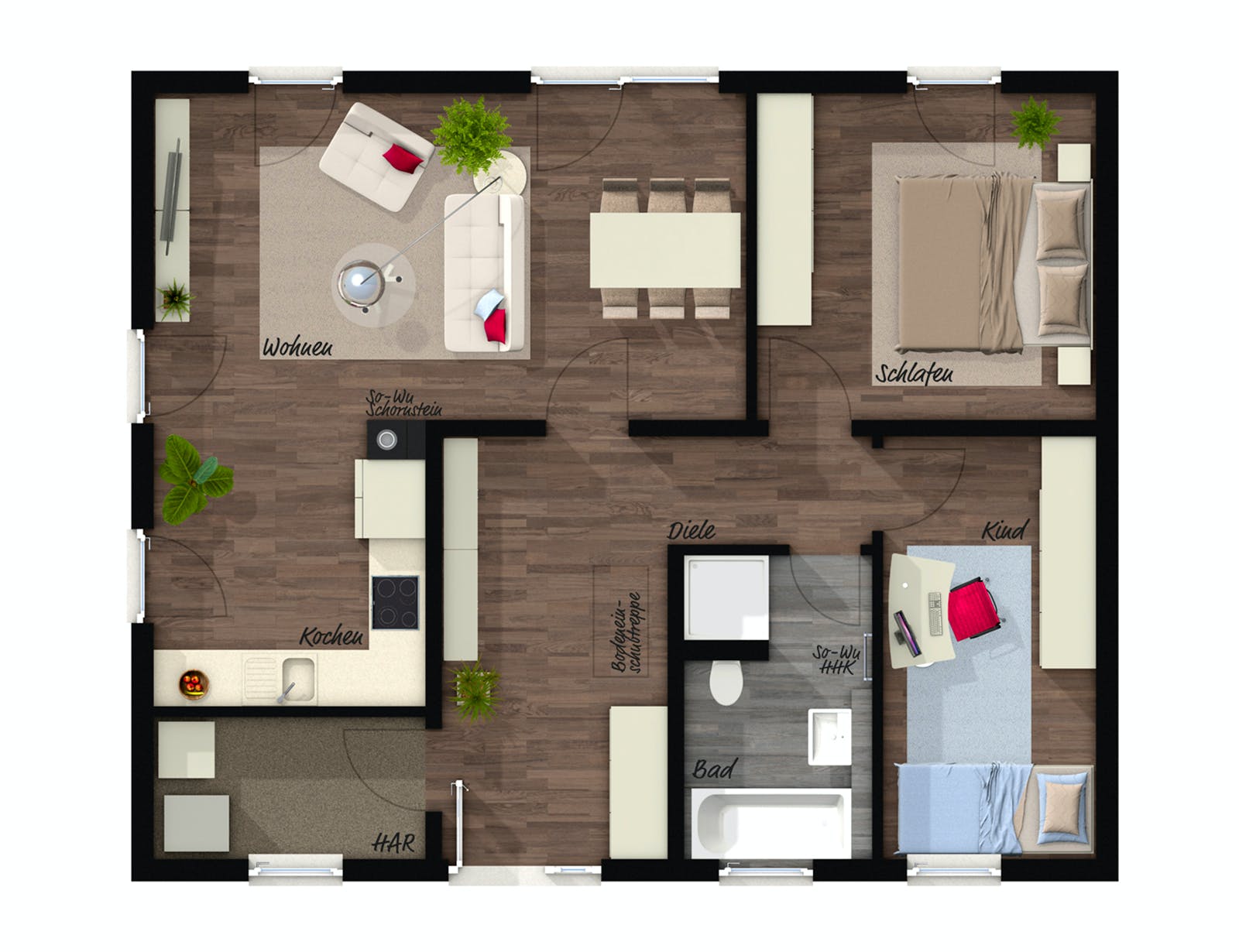 Massivhaus Forever Young (inactive) von Town & Country Haus Deutschland Schlüsselfertig ab 160550€, Grundriss 1