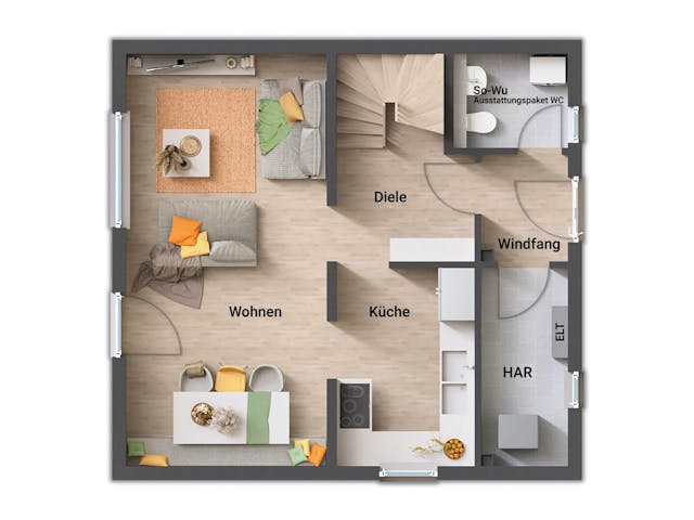 Massivhaus FürDich von Town & Country Haus Deutschland Schlüsselfertig ab 172290€, Satteldach-Klassiker Grundriss 1 Massivhaus FürDich von Town & Country Haus Deutschland Schlüsselfertig ab 172290€, Satteldach-Klassiker Grundriss 1
