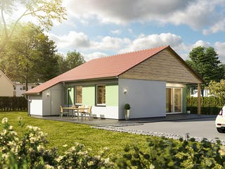 Massivhaus Glückswelthaus Bungalow 61 von Town & Country Haus Deutschland Schlüsselfertig ab 166400€, Bungalow Außenansicht 1