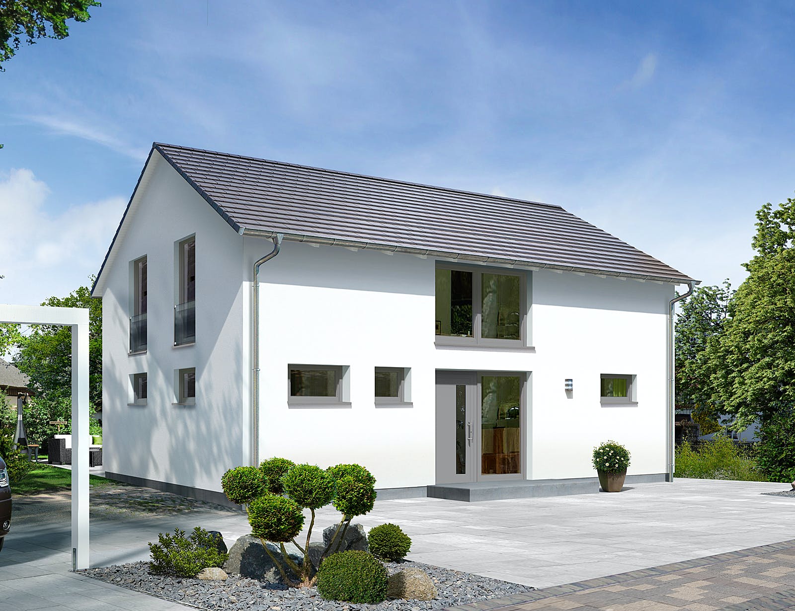 Massivhaus Landhaus 142 Modern von Town & Country Haus Deutschland Schlüsselfertig ab 259950€, Außenansicht 2