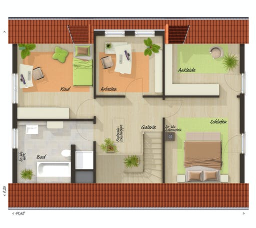 Massivhaus Landhaus 142 von Town & Country Haus Deutschland Schlüsselfertig ab 239310€, Satteldach-Klassiker Grundriss 2
