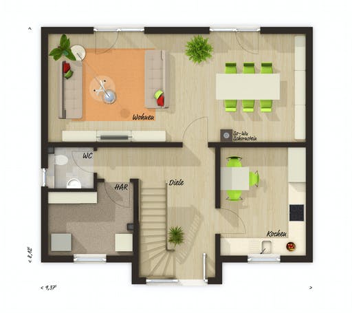 Massivhaus Lifestyle 120 von Town & Country Haus Deutschland Schlüsselfertig ab 210150€, Satteldach-Klassiker Grundriss 1
