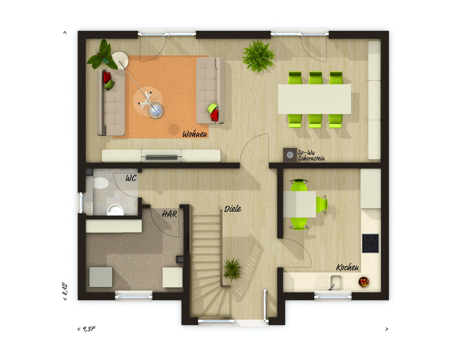 Massivhaus Lifestyle 120 (inactive) von Town & Country Haus Deutschland Schlüsselfertig ab 189150€, Grundriss 1