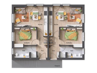Massivhaus Flair 180 Trio von Town & Country Haus Deutschland Schlüsselfertig ab 129470€, Stadtvilla Grundriss 1