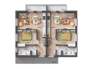 Massivhaus Flair 180 Trio von Town & Country Haus Deutschland Schlüsselfertig ab 129470€, Stadtvilla Grundriss 2