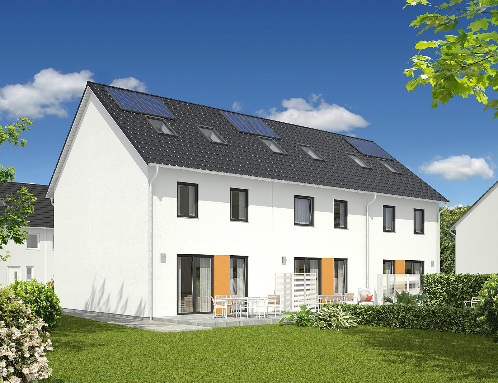 Massivhaus Mainz 128 Reihenmittelhaus von Town & Country Haus Deutschland Schlüsselfertig ab 232600€, Außenansicht 1