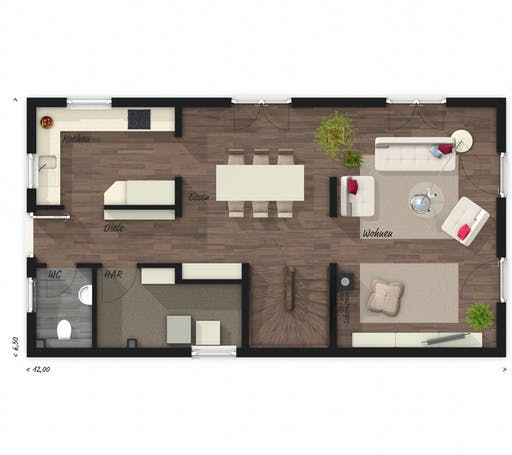 Massivhaus Stadthaus Aura 125 von Town & Country Haus Deutschland Schlüsselfertig ab 210530€, Grundriss 1
