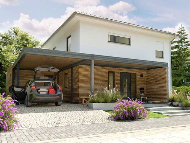 Massivhaus Stadthaus Flair 124 ZD von Town & Country Haus Deutschland Schlüsselfertig ab 236950€, Stadtvilla Außenansicht 2