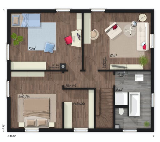 Massivhaus Stadthaus Flair 152 RE von Town & Country Haus Deutschland Schlüsselfertig ab 238250€, Stadtvilla Grundriss 2