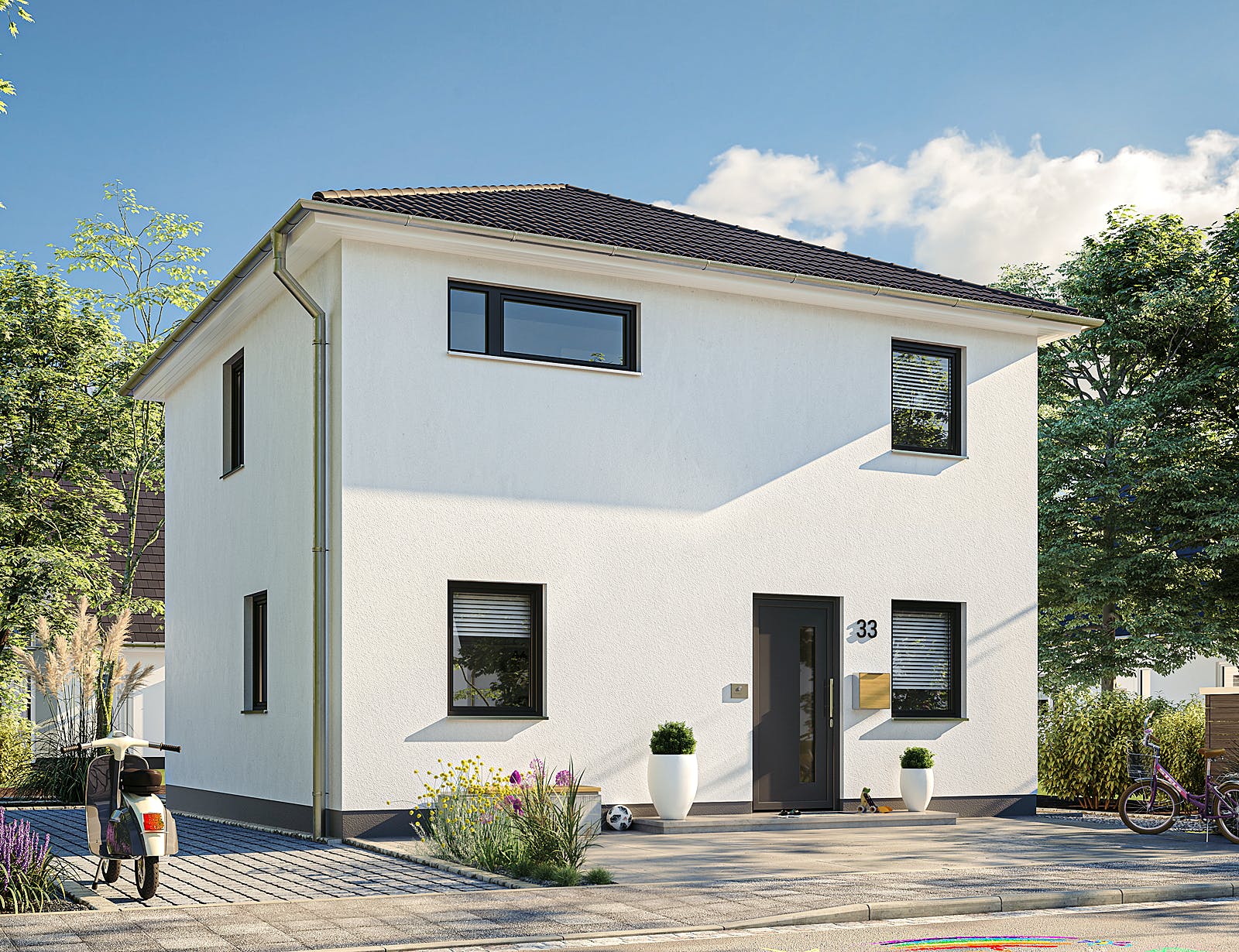 Massivhaus Stadthaus 100 von Town & Country Haus Deutschland Schlüsselfertig ab 212250€, Stadtvilla Außenansicht 2