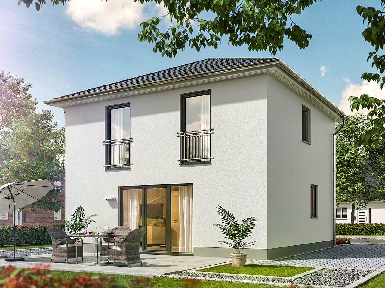 Massivhaus Stadthaus 100 von Town & Country Haus Deutschland Schlüsselfertig ab 218200€, Stadtvilla Außenansicht 1