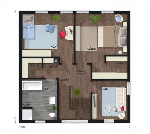 Massivhaus Stadtvilla 145 ZD von Town & Country Haus Deutschland Schlüsselfertig ab 238350€, Stadtvilla Grundriss 2