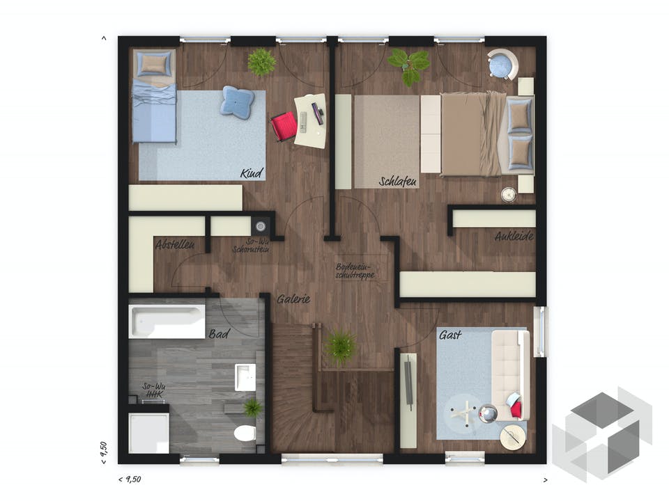 Stadtvilla 145 ZD von Town & Country Haus Deutschland Grundriss