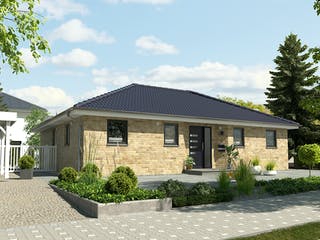 Massivhaus Winkelbungalow 108 von Town & Country Haus Deutschland Schlüsselfertig ab 223150€, Bungalow Außenansicht 4