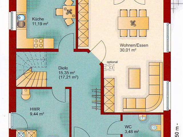 Massivhaus Stadtvilla 145 von Team Massivhaus Schlüsselfertig ab 194900€, Stadtvilla Grundriss 1