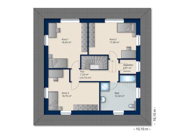Massivhaus Stadtvilla Toskana 200 von Team Massivhaus Schlüsselfertig ab 294900€, Stadtvilla Grundriss 2