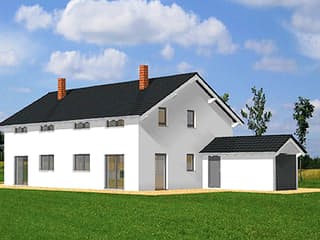 Fertighaus Tegernsee von Ludwig Andrä Holzbau Schlüsselfertig ab 217748€, Satteldach-Klassiker Außenansicht 2