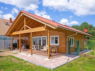 Blockhaus Brixen von Thule Blockhaus Bausatzhaus ab 143860€, Blockhaus Außenansicht 1