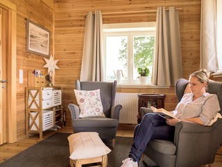 Blockhaus Brixen von Thule Blockhaus Bausatzhaus ab 143860€, Blockhaus Innenansicht 1