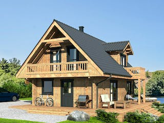 Blockhaus Fjord Premium von Thule Blockhaus Bausatzhaus ab 76220€, Blockhaus Außenansicht 1