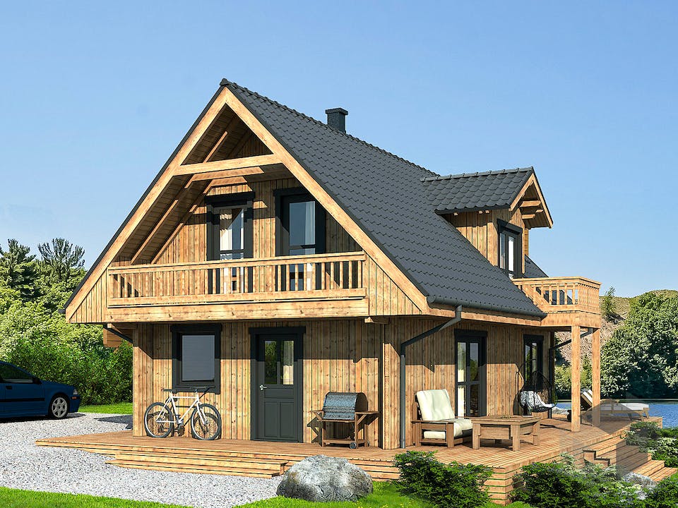 Blockhaus Fjord Premium von Thule Blockhaus Bausatzhaus ab 76220€, Blockhaus Außenansicht 1