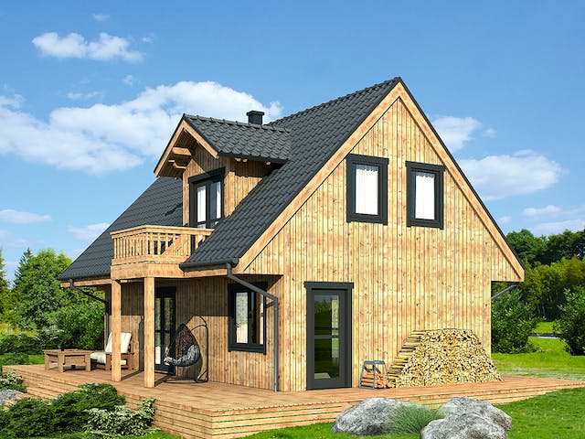 Blockhaus Fjord Premium von Thule Blockhaus Bausatzhaus ab 76220€, Blockhaus Außenansicht 3