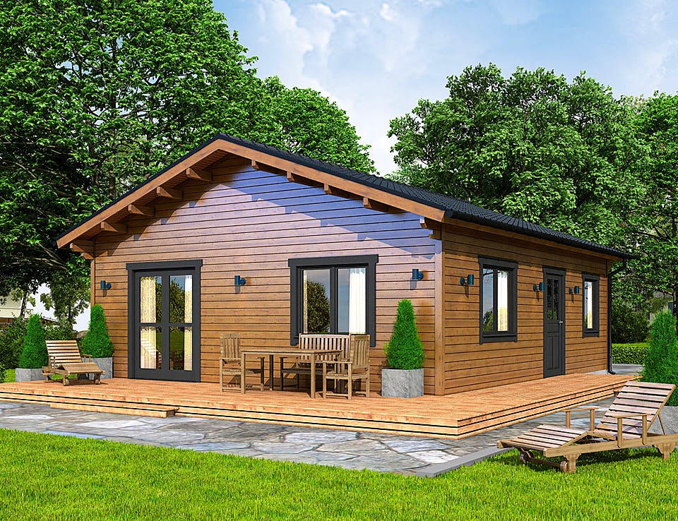 Blockhaus "Jetzt erst recht"-Haus von Thule Blockhaus Bausatzhaus ab 48750€, Blockhaus Außenansicht 1