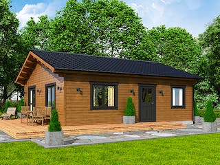 Blockhaus "Jetzt erst recht"-Haus von Thule Blockhaus Bausatzhaus ab 48750€, Blockhaus Außenansicht 2